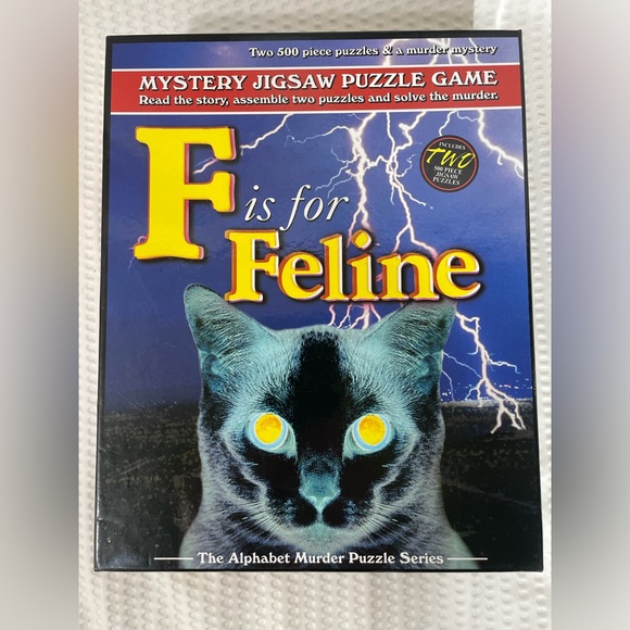 Other - F Is For Feline cat 500 Pcs Murder Mystery Jigsaw Puzzle Game 2 puzzles …